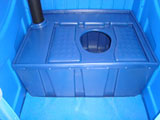 The new tank of 450 liters with hinged lid for toilet cabin.